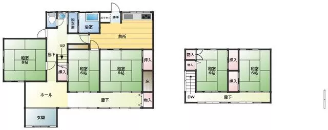 Aizuwakamatsu City, Kawato Town, Hirota Aza Higashi (Hirota Station) 2-story building 5DK