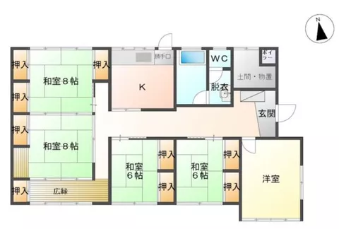 1-story building, 5DK in Nagano City, Kamimatsu 3-chome (Hongo Station)