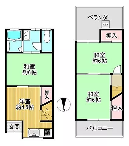 Used terrace house, JR Katamachi Line (Gakken Toshi Line) Nozaki Station, 12 minutes on foot