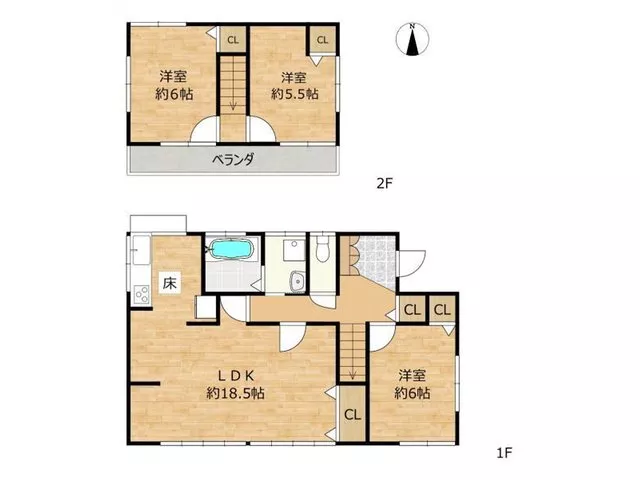 [Open House Held] [Immediate Move-in Possible] [Interior and Exterior Renovated] Living room approximately 18.5 tatami mats
