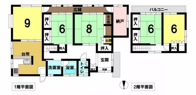 Mihama Town, Namu District, Oaza Shihara (Kojiyama Station) 2-story building 6K