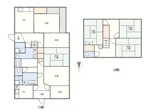 A two-family house 2 minutes on foot from Shiraki Danchi-mae bus stop.