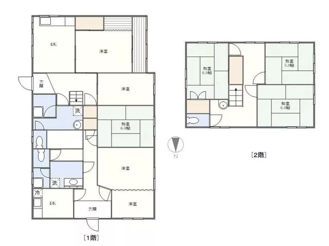 A two-family house 2 minutes on foot from Shiraki Danchi-mae bus stop.