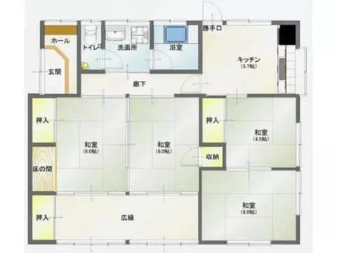 ◎ 4DK single-story home ♪ Wataritani Elementary & Iino Wataritani Junior High area ♪ 12 minutes on foot from Fukushima Transportation "Benten Yama Shita" bus stop ♪