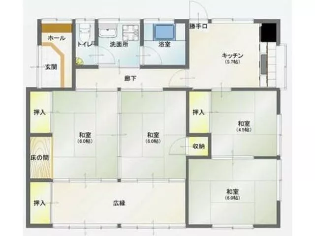 ◎ 4DK single-story home ♪ Wataritani Elementary & Iino Wataritani Junior High area ♪ 12 minutes on foot from Fukushima Transportation "Benten Yama Shita" bus stop ♪