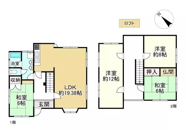 Otsu City, Oishi Higashi 4-chome (Ishiyama Station), 2-story, 4LDK