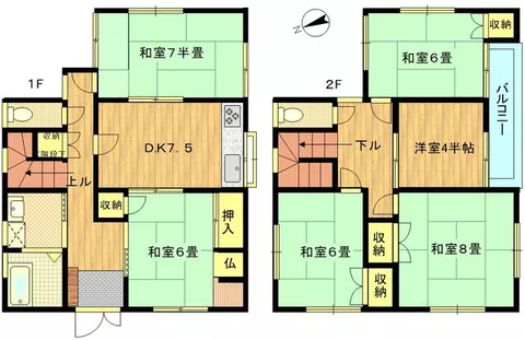 Hioki City, Higashi Ichiki Town, Yuda, 2-story, 6DK