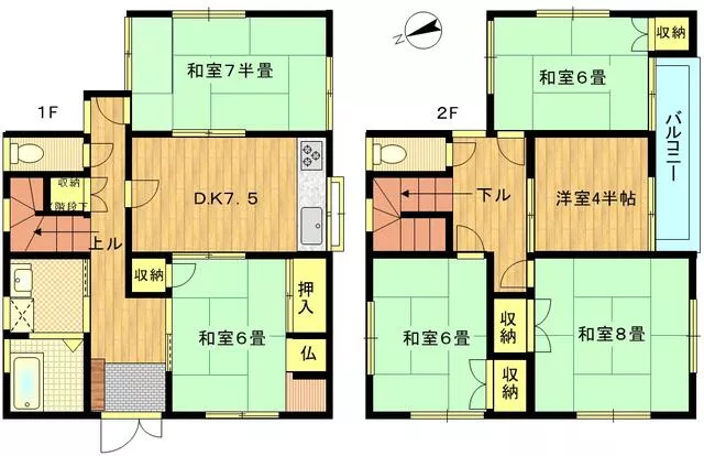 Hioki City, Higashi Ichiki Town, Yuda, 2-story, 6DK