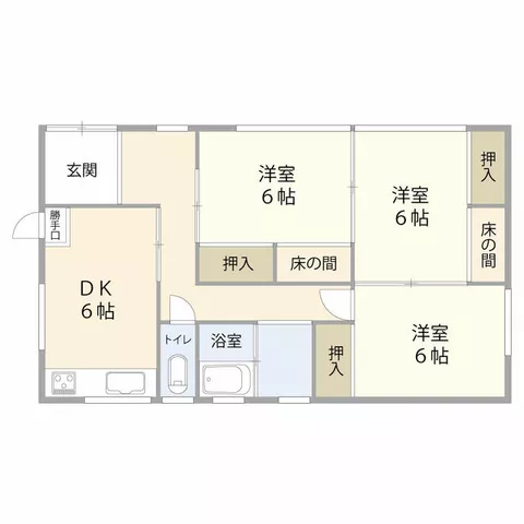 Yokoshiba-Hikari Town, Sanbu District, Furukawa (Yokoshiba Station) Single-story building 3DK