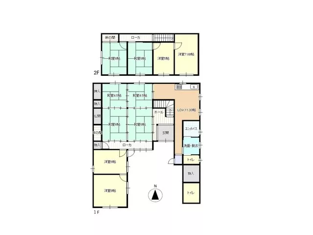 This is a used house with a spacious layout of 10LDK. Partially renovated in 2019.
