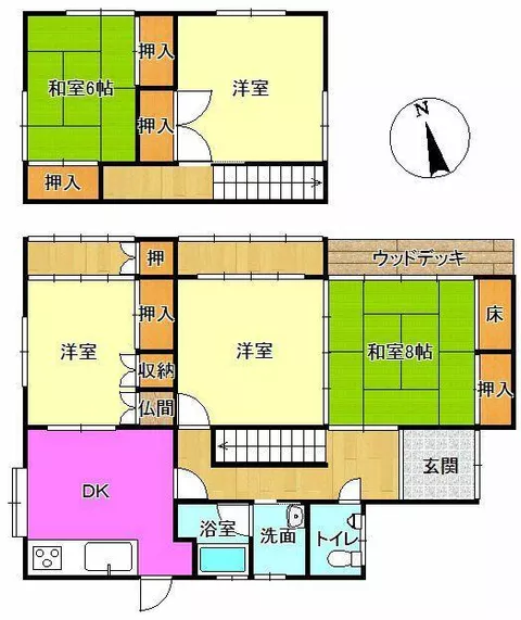 Kakamigahara City Ryokuen Nishi 1-chome (Unuma Station) 2-story 5DK
