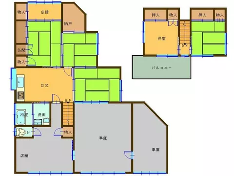 Parking for 2 cars, window in the bathroom, land over 50 tsubo, two-story building, immediate handover, Japanese-style room