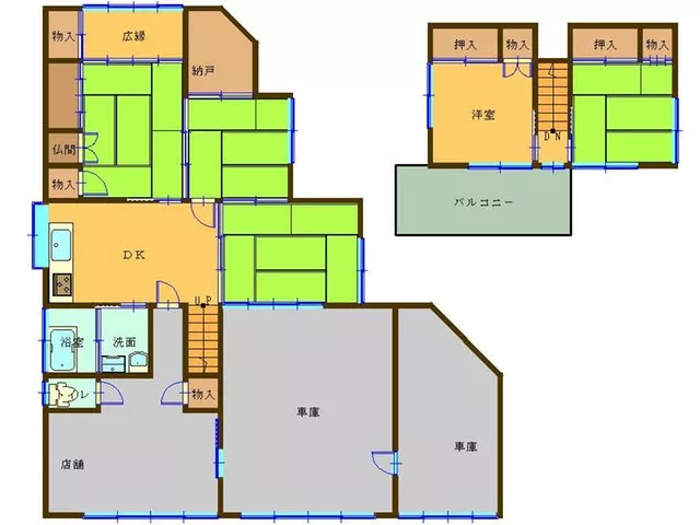Parking for 2 cars, window in the bathroom, land over 50 tsubo, two-story building, immediate handover, Japanese-style room