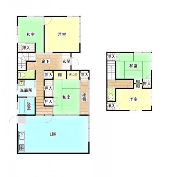 Miyakonojo City, Toyohara Town (Nishimiyakojo Station), 2-story building, 5LDK