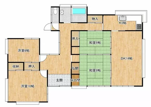 Nakagun Tokai Village, Oaza Suwa (Sawa Station), single-story, 4LDK