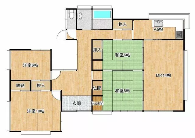 Nakagun Tokai Village, Oaza Suwa (Sawa Station), single-story, 4LDK