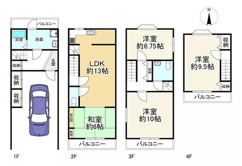 Kishiwada 3-chome, Kadoma City (Nozaki Station) 4-story building 4LDK