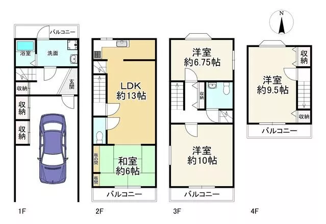 Kishiwada 3-chome, Kadoma City (Nozaki Station) 4-story building 4LDK