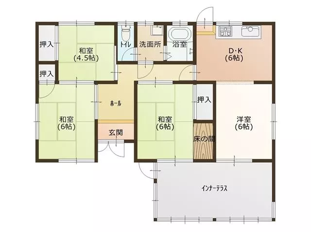 Marugame City, Iiyama Town, Higashiogawa (Okada Station), single-story building, 4DK
