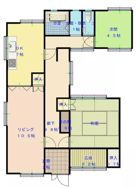 Niihama City, Kikochi Town 2-chome (Niihama Station) Single-story building 2LDK