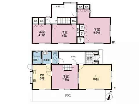 More than 2 train lines available, land over 50 tsubo, south-facing, good sunlight, quiet residential area, 2-story