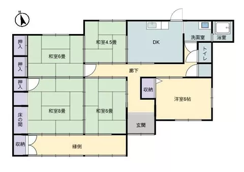 Usa City, Oaza Esuka (Yanagigawa Station) Single-story building 5DK