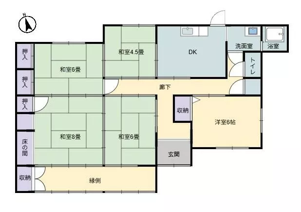 Usa City, Oaza Esuka (Yanagigawa Station) Single-story building 5DK