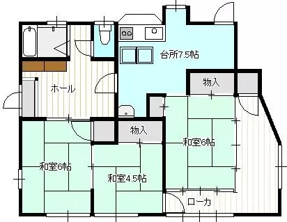 Iwaki City, Kamihama Town, Kamihama Aza Hō, (Akai Station) Single-story building 3DK