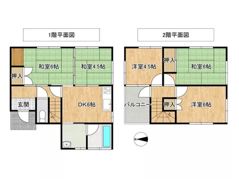 Quiet residential area! Wooden two-story 5DK!