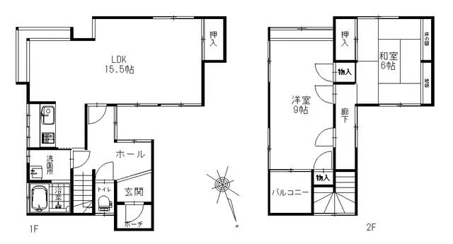 Kahoku District, Nanao Town, Tsurugaoka 5-chome, 2-story, 2LDK