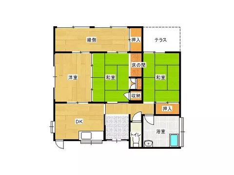 This is a single-story house with a Japanese-style room on a spacious land of over 70 tsubo.