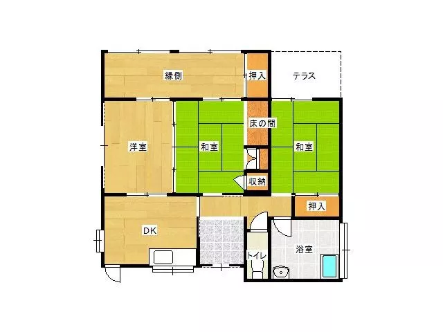 This is a single-story house with a Japanese-style room on a spacious land of over 70 tsubo.