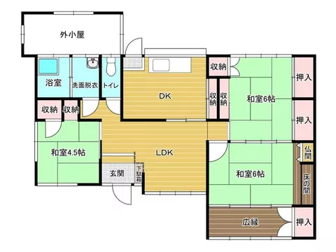 A nature-rich living environment near Kanetatsu Park! 3DK single-story house!