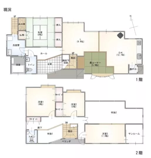 2-story, 3LDK in Jōkyōji Town, Fukui City