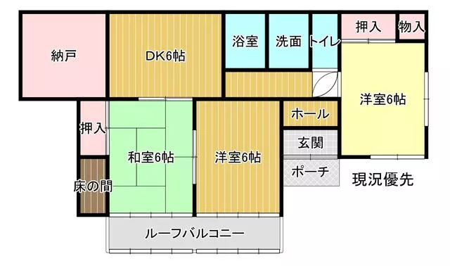 Midori City, Kasakake Town, Deer (Iwayado Station), single-story building, 3DK