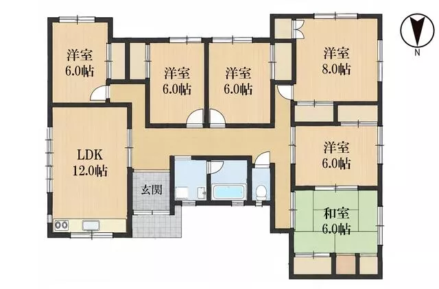 Akita City, Araya Kotobuki Town, single-story, 6LDK