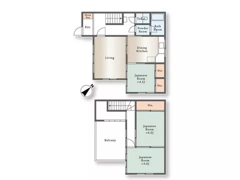 5-minute walk from Keikyu Main Line "Zoshiki" Station, approximately 115㎡ land, 4DK wooden two-story house. Price 7 million.
