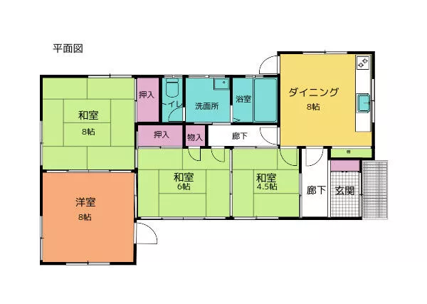 Kofu-shi, Kofu Sumiyoshi 5-chome (Kai Sumiyoshi Sta.) Single story house, 4DK

4,000,000 yen
