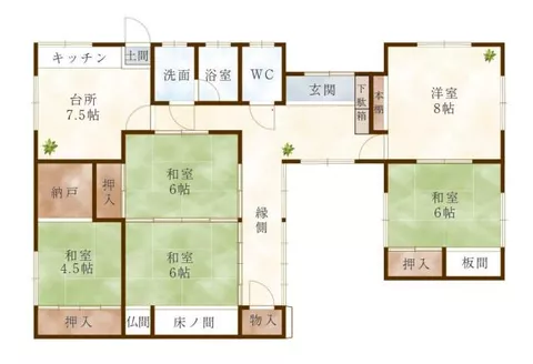 Wakayama City, Ueno, single-story building, 5DK