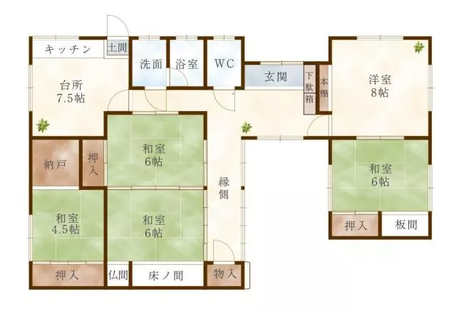 Wakayama City, Ueno, single-story building, 5DK