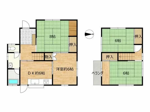 Uwajima City Kakiwara (Kita-Uwajima Station) Two-story building 4DK