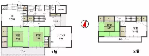 Kitakami City, Kurozawajiri 3-chome (Kitakami Station), 2-story, 5DK