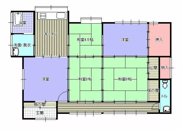 Omutta City, Shimoikemachi, single-story building, 5DK