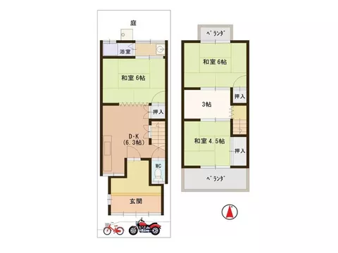 ●South-facing ●6m wide front road