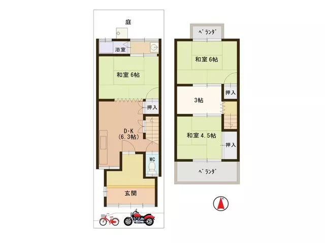 ●South-facing ●6m wide front road