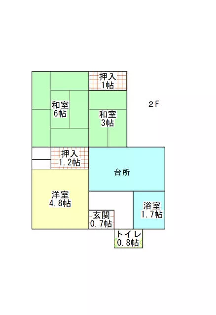 Sasebo City, Yahata Town (Kita-Sasebo Station), 2-story, 6DK