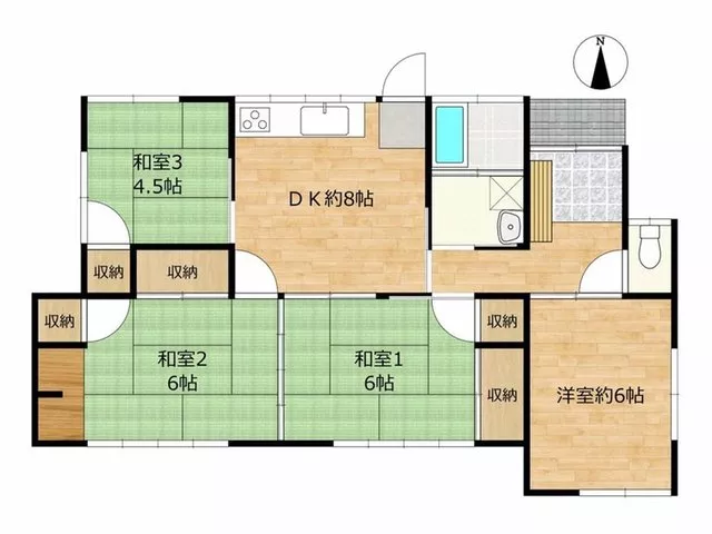 14 minutes walk to Hiji Station, with a rich living environment within 1 km of convenience stores and supermarkets.