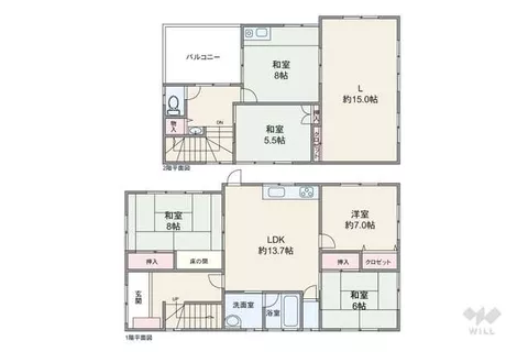 Kawanishi City, Uguisu no Mori-cho (Uguisu no Mori Station) 2-story building 6LDK