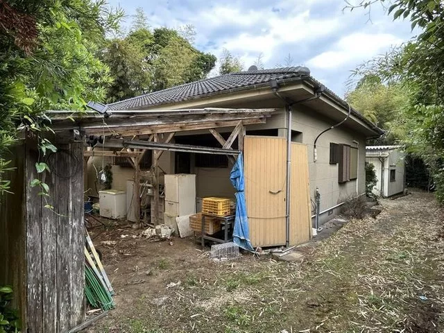 A 4K single-story house surrounded by nature, featuring a sunroom and a connected Japanese-style room.