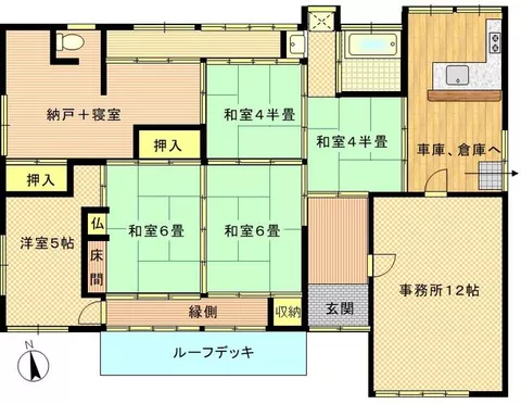 Minamisatsuma City, Kimpō Town, Takahashi, single-story building, 7K